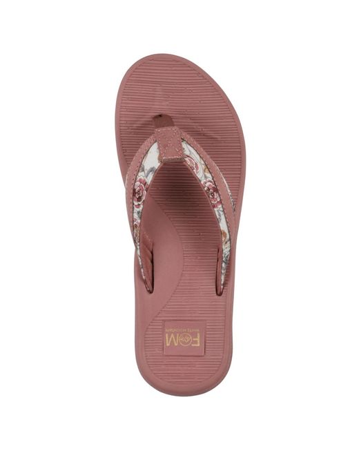 White Mountain Pink Bays Round Toe Flat Sandals