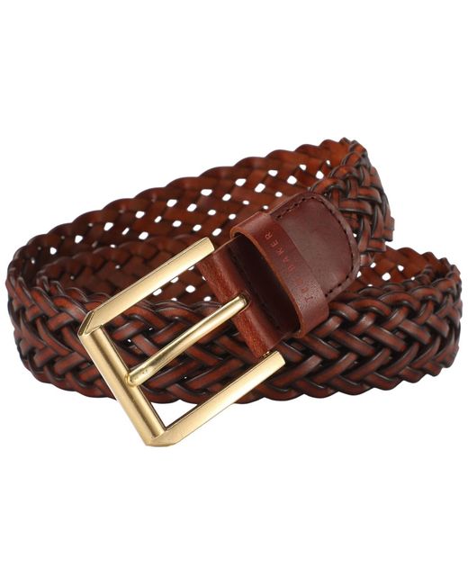 Ted Baker Brown Braided Leather Belt for men