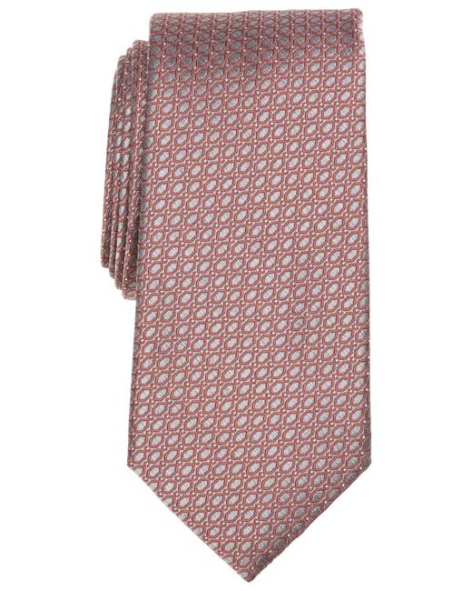 Michael Kors Pink Shone Geo-pattern Tie for men