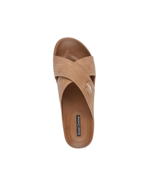 Gc Shoes Brown Carter Slip-on Wedge Sandals