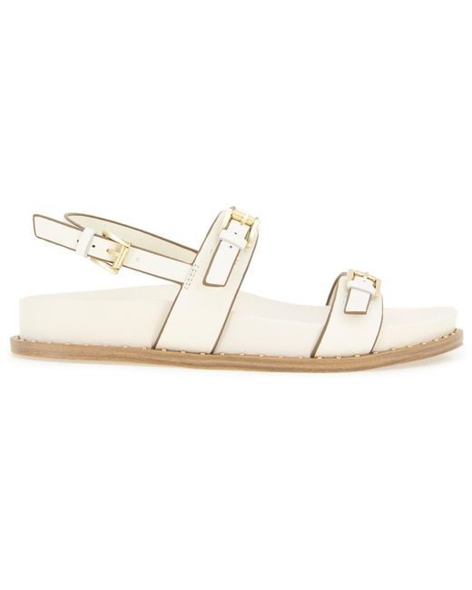 Kenneth Cole White Drinity Round Toe Flat Sandals