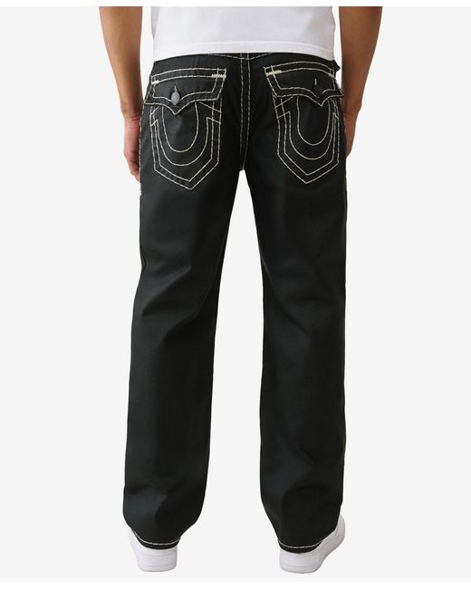 TRUE RELIGION Bobby Super-t Coated baggy Flap Jeans in Black for