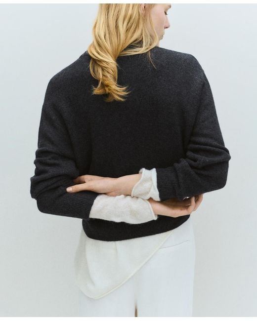 Mango Black Medium-knit Sweater