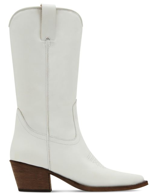 Steve Madden White Albany Western Cowboy Boots