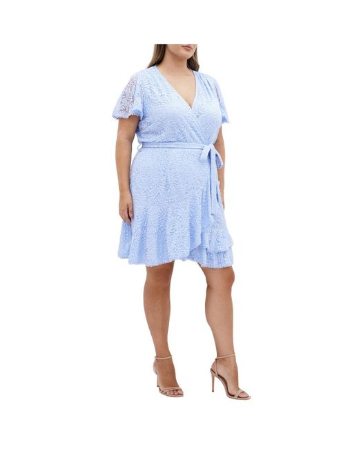 City Chic Blue Sweet Lace Dress