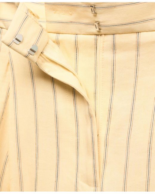 Mango Natural Striped Linen-blend Pants