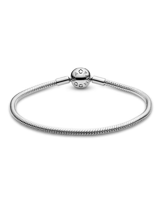 Pandora White Moments Sterling Silver Snake Chain Bracelet
