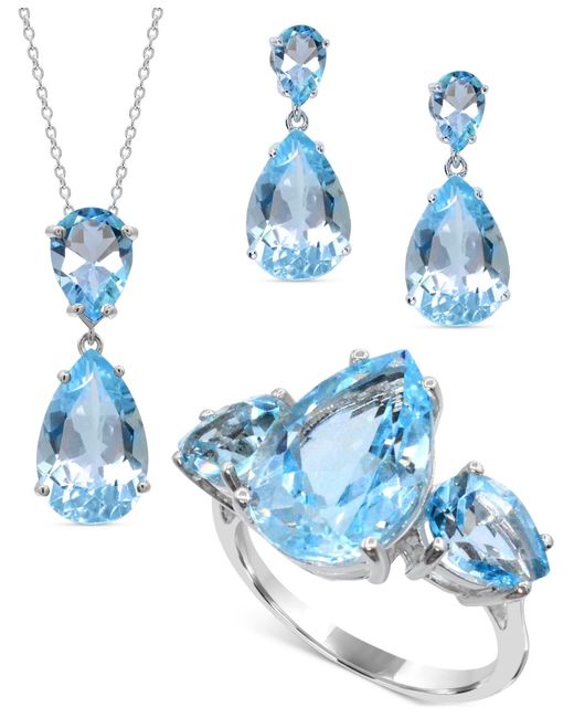 Macy's Blue Multi-pear Shape Statement Ring (9-1/2 Ct. T.w.