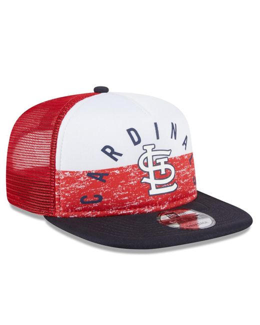 KTZ White/red St. Louis Cardinals Team Foam Front A-frame Trucker 9fifty Snapback Hat for men
