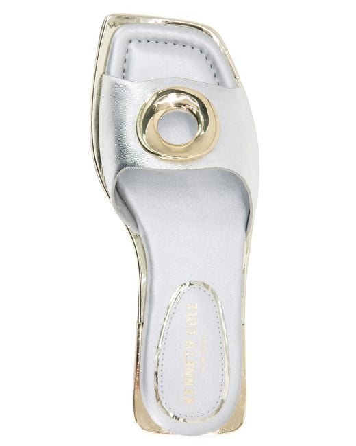Kenneth Cole White Asher Flat Sandals
