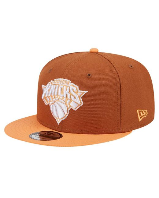 KTZ Brown/orange New York Knicks 2-tone Color Pack 9fifty Snapback Hat for men