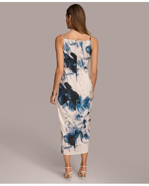 Donna Karan Multicolor Printed Scarf Sheath Dress