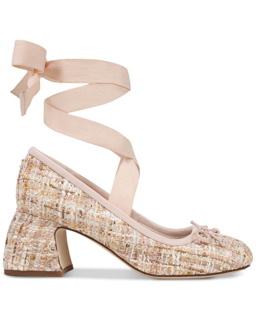 Circus by Sam Edelman Natural Della Lace-up Block-heel Ballet Pumps