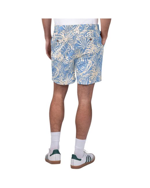 Margaritaville Blue New York Giants Sandwashed Monstera Print Amphib Shorts for men