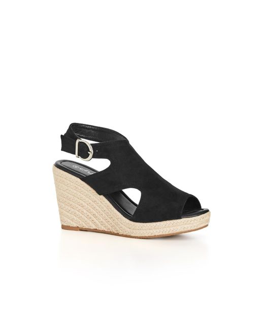 City Chic Black Wide Fit Mystic Wedge
