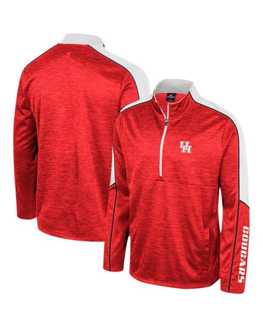 Colosseum Athletics Red Houston Cougars Marled Half-zip Jacket for men