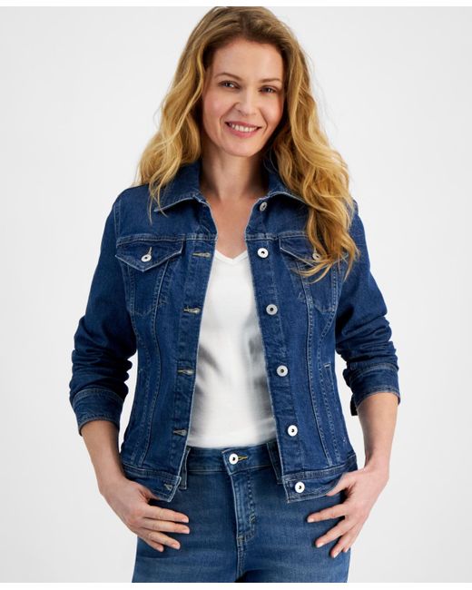 Style & Co. Blue Classic Denim Jacket