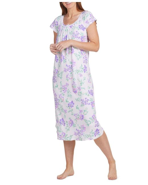 Miss Elaine Multicolor Floral Short-sleeve Nightgown