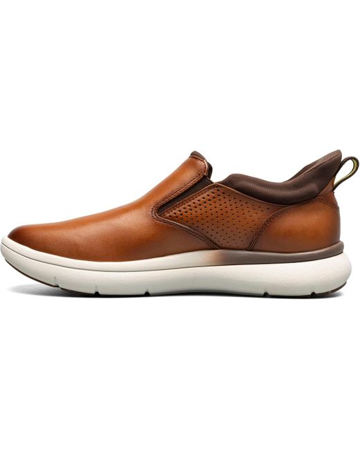 Florsheim Brown Fleet Plain Toe Slip On Sneaker for men
