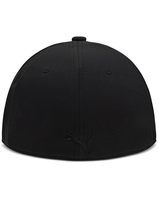 PUMA Black Alloy Solid Color Cat Logo Stretch Fit Cap for men