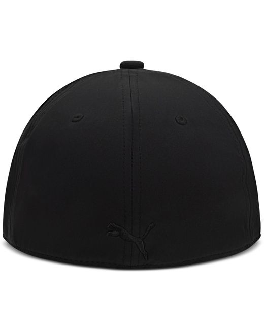 PUMA Black Alloy Solid Color Cat Logo Stretch Fit Cap for men