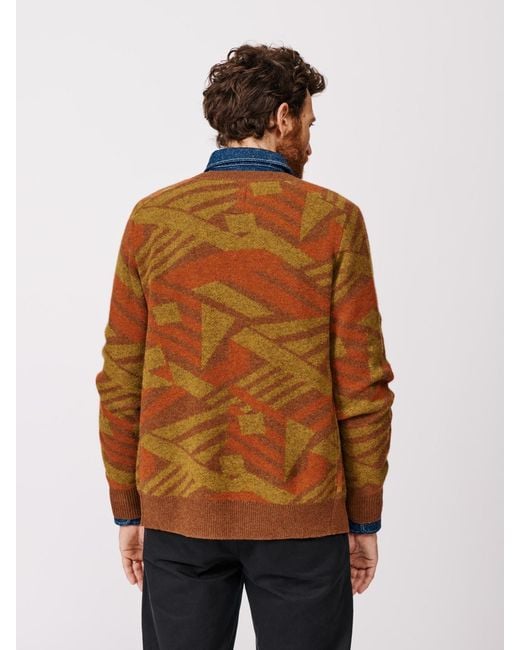 aubi Blue Blake Wool Cardigan Sweater for men