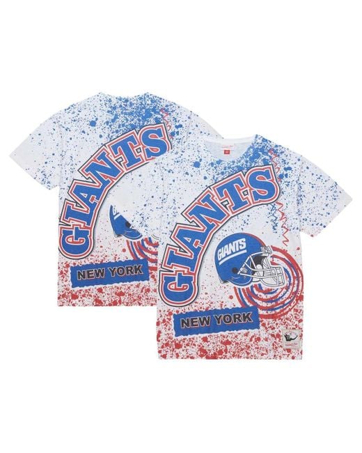 Mitchell & Ness Blue New York Giants Big Tall Allover Print T-shirt for men