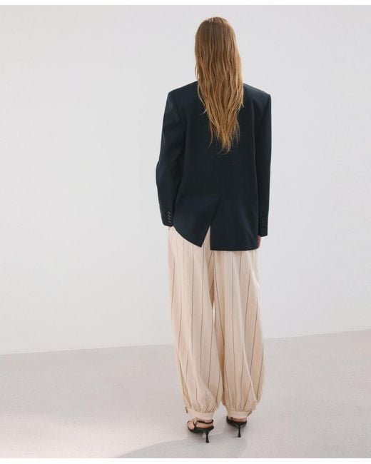 Mango Blue Flap Pockets Straight Blazer