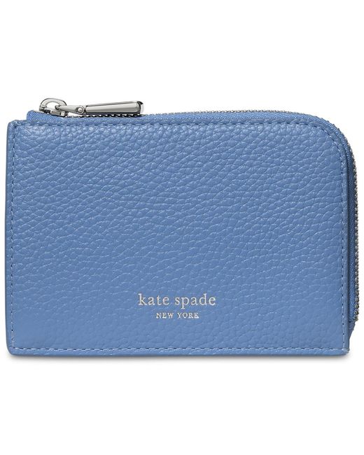 Kate Spade Blue Mini Zip Card Case