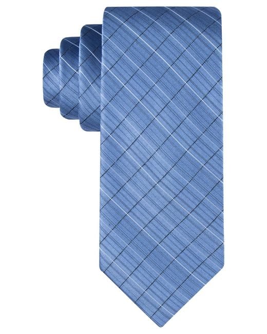 Calvin Klein Blue Etched Windowpane Tie for men