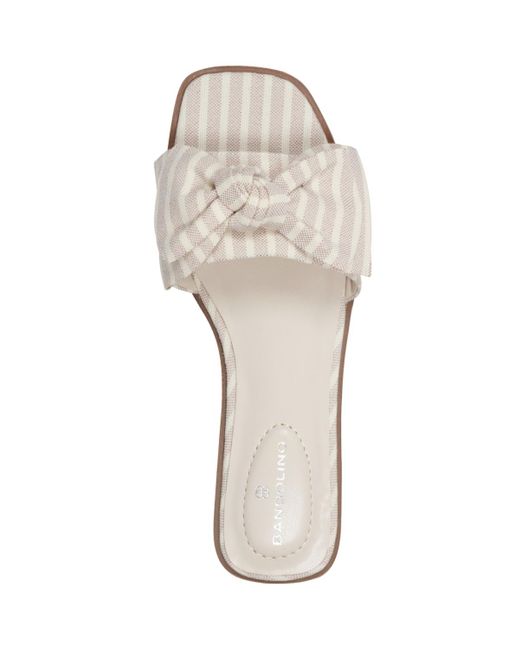 Bandolino White Violeta Bow Flat Slide Sandals