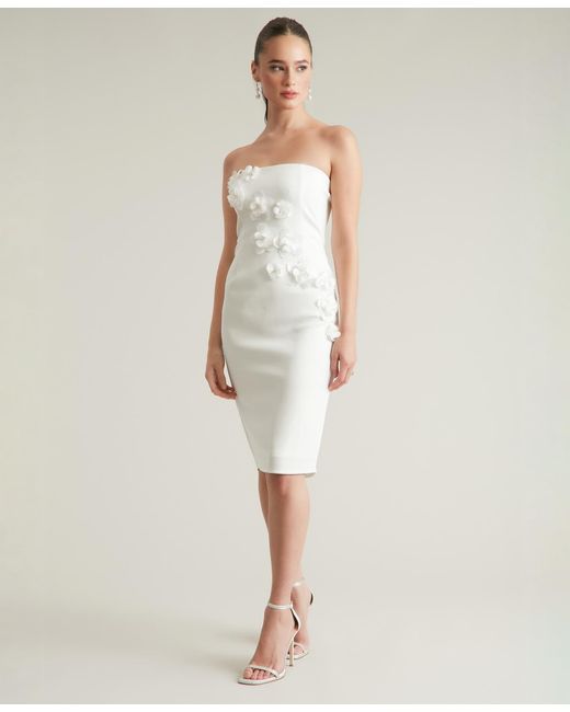 Ivy & Blu Ivy + Blu Embellished 3d Floral Applique Strapless Dress in Natural | Lyst Ivy & Blu Ivy + Blu Embellished 3d Floral Applique Strapless Dress in Natural | Lyst
