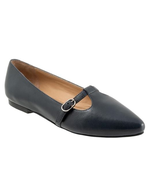 Trotters Blue Evie Flat