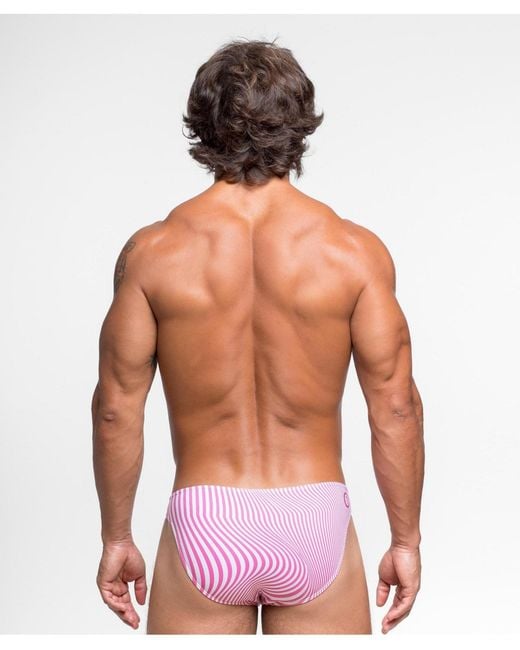 Rounderbum Red Waveform Bikini Brief for men