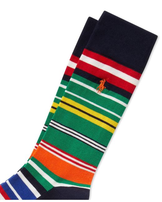 Polo Ralph Lauren Black Striped Crew Socks for men