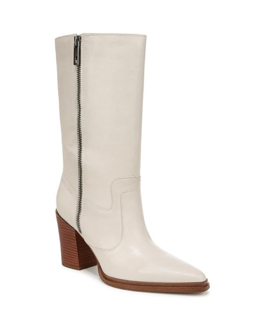 Franco Sarto White Jaxon Pointed Toe Western Boots