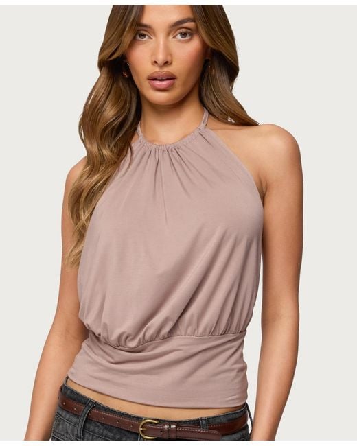 Edikted Gray Donya Backless Halter Top