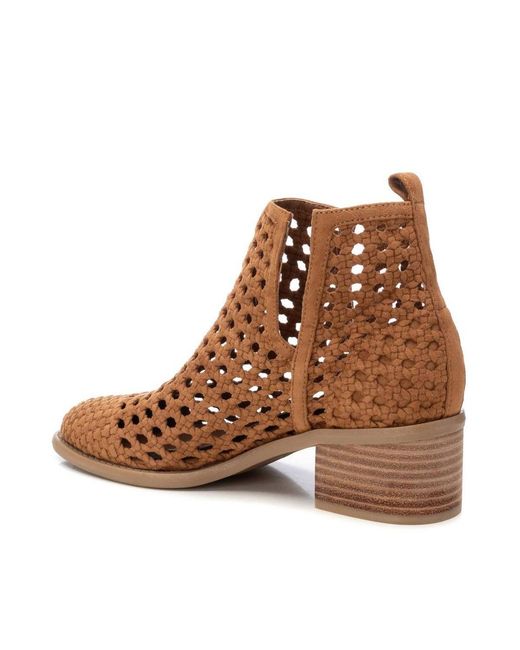 Xti Brown Braided Ankle Booties By