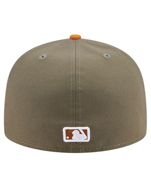 KTZ Multicolor Olive/orange Athletics Two-tone Color Pack A-frame 59fifty Fitted Hat for men