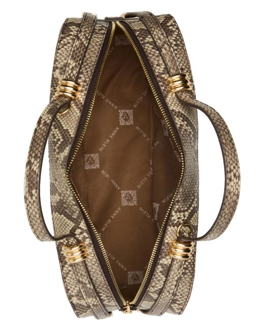 Anne Klein Metallic Double Handle Medium Satchel Bag