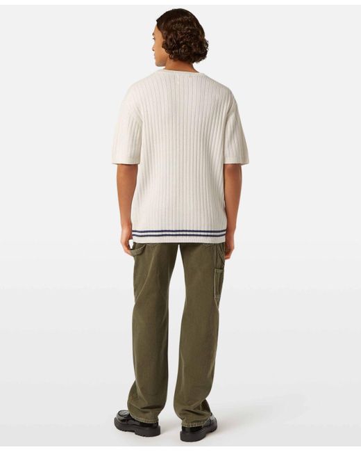 Scotch & Soda White Structured Knitted T-shirt for men