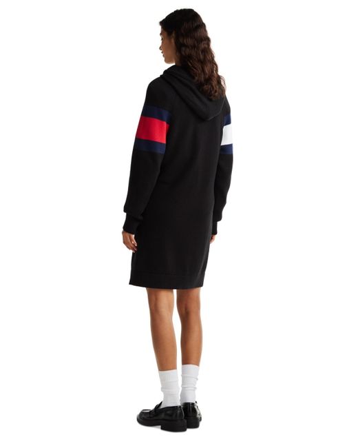 Tommy Hilfiger Logo Hoodie Sweater Dress in Black Lyst