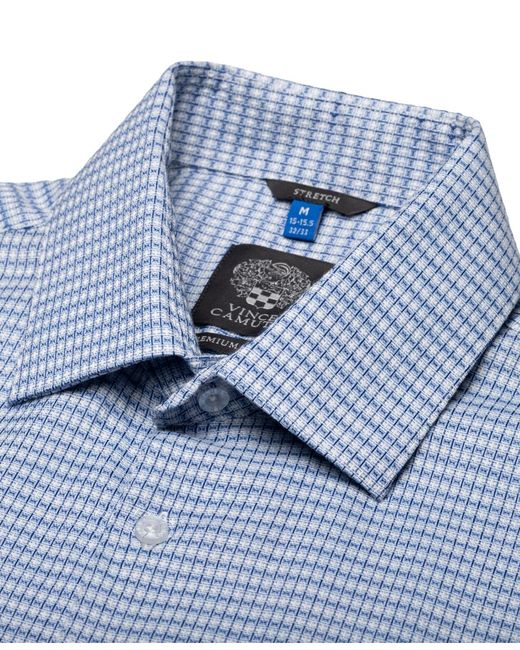 Vince Camuto Diagonal Grid Slim-fit Dress Shirt in Blue for Men | Lyst