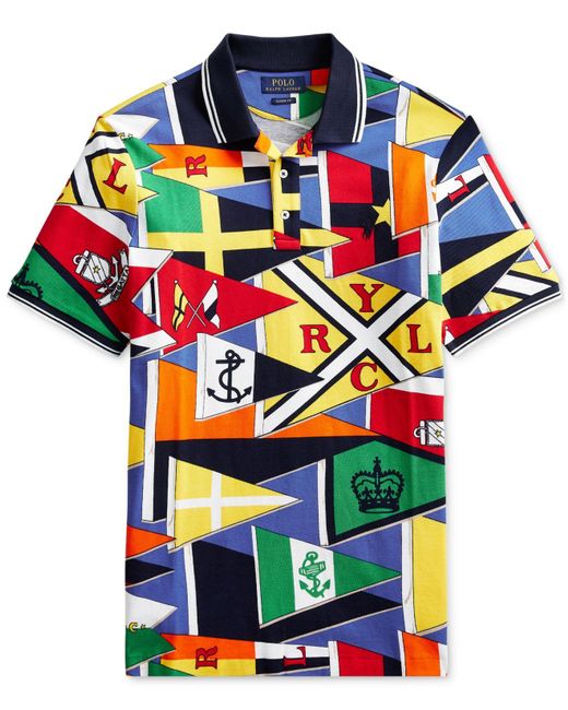 Polo Ralph Lauren Nautical Flag Classic-fit Mesh Polo Shirt for Men ...