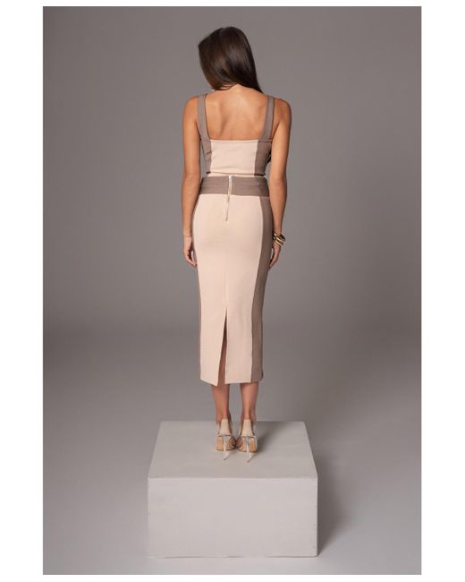 JLUXLABEL Gray Celebration Colorblock Midi Skirt