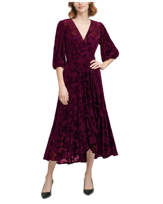 calvin klein red wrap dress