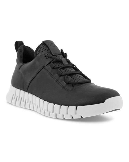Ecco Black Gruuv Lace Up Sneakers for men