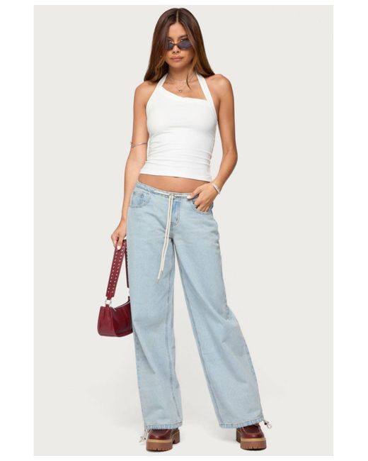 Edikted White Kylan Asymmetric Halter Top