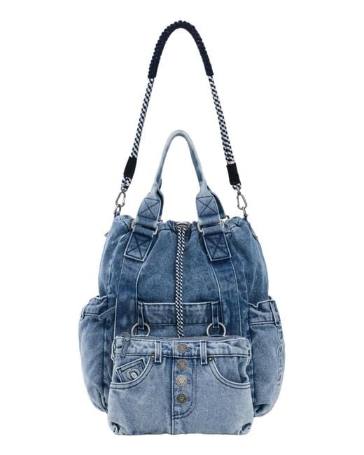 Desigual Blue Large Denim Backpack