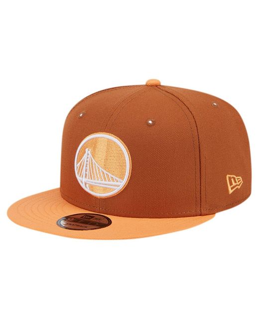 KTZ Brown/orange Golden State Warriors 2-tone Color Pack 9fifty Snapback Hat for men